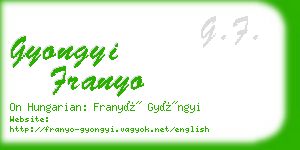 gyongyi franyo business card